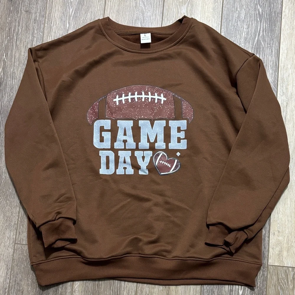 Brown Game Day Sweatshirt size large - Picture 1 of 4